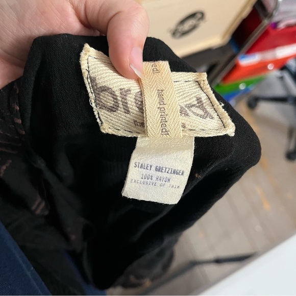 Bread Hand Printed Star Tunic Top Black One Size Lagenlook Art to Wear F2 - Picture 4 of 7